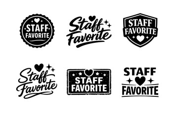 Fototapeta premium Staff favorite badge designs with heart and star elements