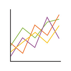 Obraz premium Colorful business line graph icon
