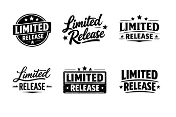 Obraz premium Vintage limited release logos featuring classic typography and iconic designs