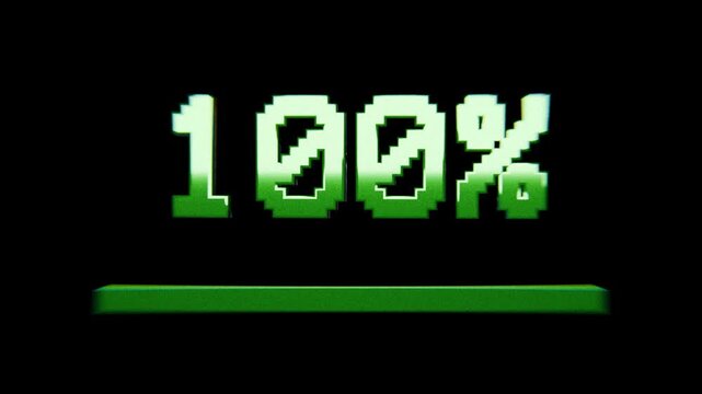countdown percentage timer loading animation, on black background, content creator, game streaming animation