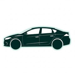 Fototapeta premium Modern Sports Car Side View Minimal Vector Illustration