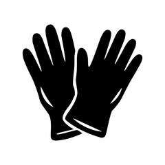 Obraz premium Black rubber cleaning gloves icon