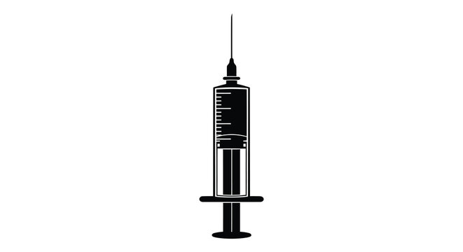 Medical syringe with needle for injection or vaccination
