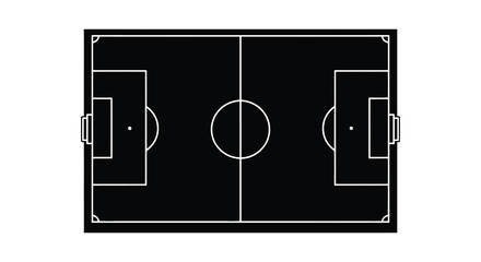 Soccer field diagram with boundaries and goals © arfanah02