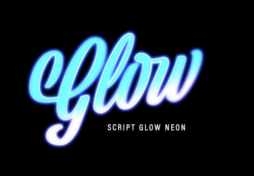  Glow Gradient Script Text Effect