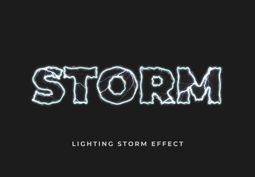 Electric Lightning Storm Glow Text Effect