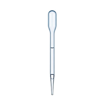 Clean Glass Pasteur Pipette White Background Studio