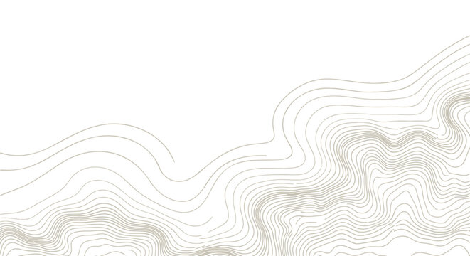 Vector topographic lines background, beige abstract wave pattern