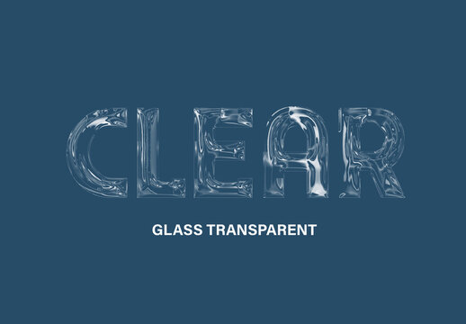Glass Refraction Transparent Text Effect