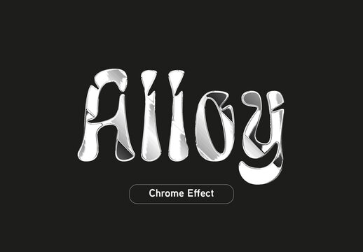 Chrome Glossy Reflective Text Effect