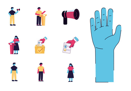 Democracy Voting Illustration Set