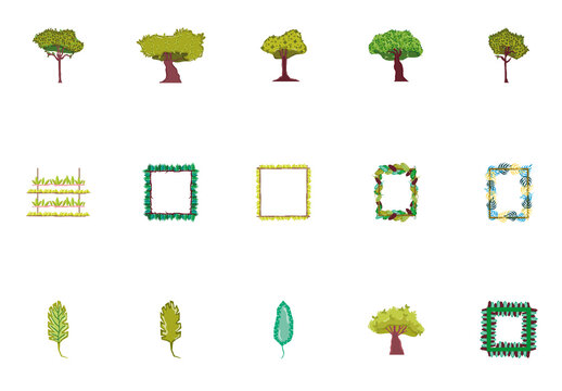 Flat Nature Forest Illustration Set