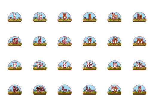 Cute Forest Animals Illustration Set