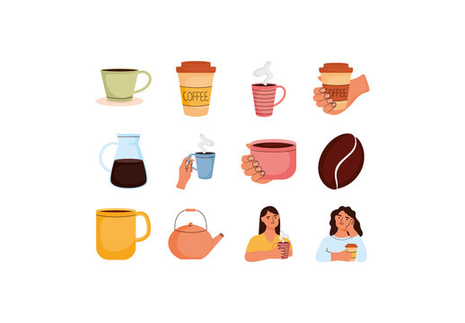 Cozy Coffee Lifestyle Illustration Set
