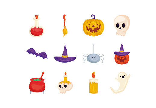 Cute Halloween Illustration Set