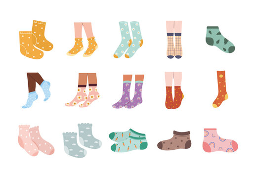 Cute Socks Illustration Set