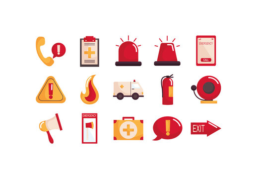 Emergency Safety Warning Icon Set