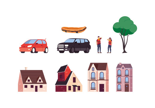 Urban Elements Illustration Set