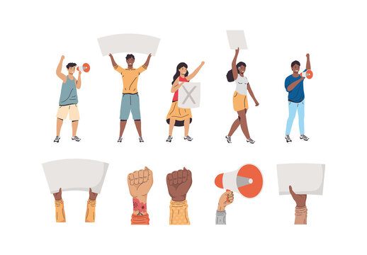 Protest Activism People Illustration Set