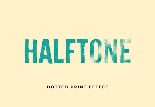 Halftone Dotted Print Text Effect