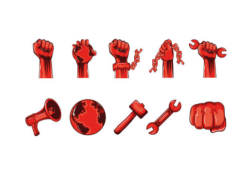 Revolution Protest Symbols Illustration Set