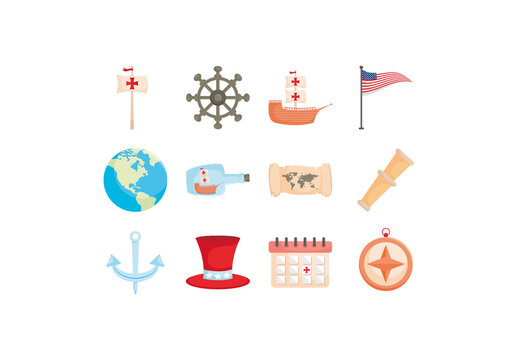 Vintage Nautical Exploration Illustration Set