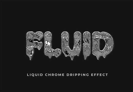 Corroded Liquid Chrome Dripping Text Effect