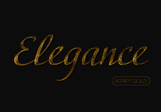 Script Gold Text Effect
