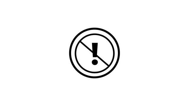 prohibition sign. Circle ban sign symbol. no sign with screen background. 4k animation video.
