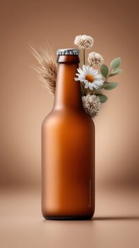 Craft Beer Bottle Cap Flat Lay on Warm Cream Cloud