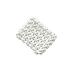 Naklejka premium Close up of white knitted fabric swatch