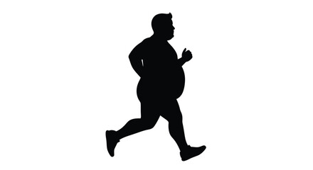 Obraz premium A running man in black depicted as a striking silhouette