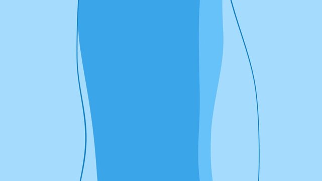 A blue abstract illustration with wavy lines and shapes on a light background