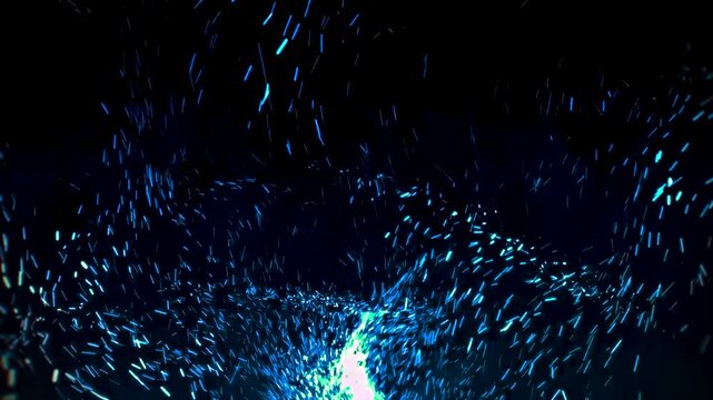 Blue Glowing Particle Sparks