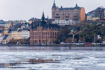 Obraz premium General views of the streets of Stockholm, the capital of Sweden, in February 2026, including Gamla stan, ostermalm, Sodermalm, museums, iconic buildings, animals, and urban architecture.