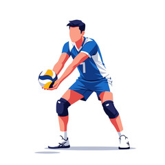 Obraz premium Volleyball Player Receiving Ball, Athletic Sports Illustration
