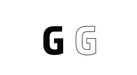 Fototapeta premium Two letter g s one filled one outlined a striking silhouette