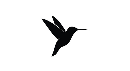 Obraz premium A striking black hummingbird in flight a minimalist silhouette