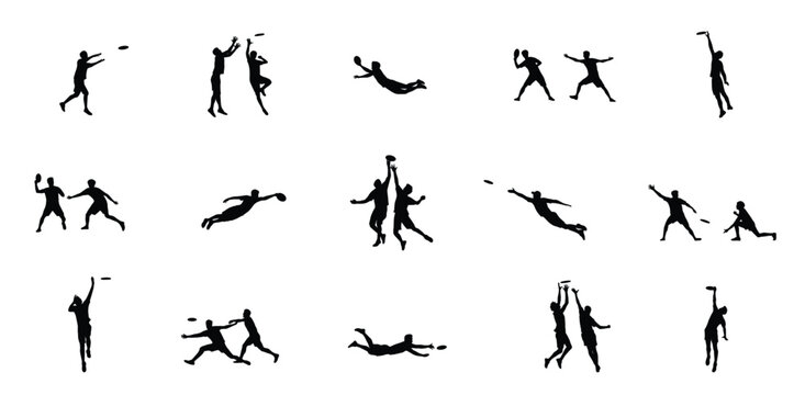 male ultimate flying disc player silhouette