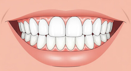 Full Set of Healthy Teeth in a Mouth Illustration. © izas