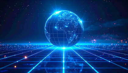 Fototapeta premium Digital Global Network with Data Connections