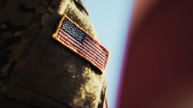 American Military Patch Flag of a United States Soldier For Memorial Day
