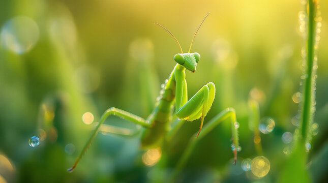 praying mantis on green grass