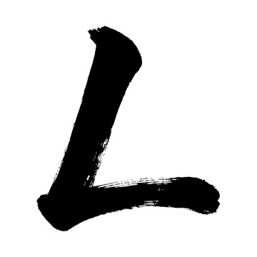 Organic and realistic calligraphy-style uppercase "L", alpha channel