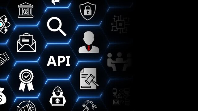 Application programming interface concept with user and connection elements for data exchange integration and communication between digital systems and services 4k animation video