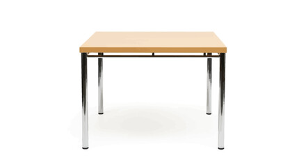 Fototapeta premium Minimalist square table with a light wood top and four sleek metal legs, perfect for modern interiors
