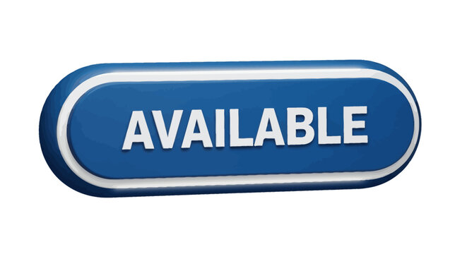 Available button illustration with white text on a blue oval shape