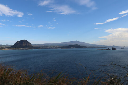 Halla Mountain and Sanbang Mountain in Jeju Island, Korea