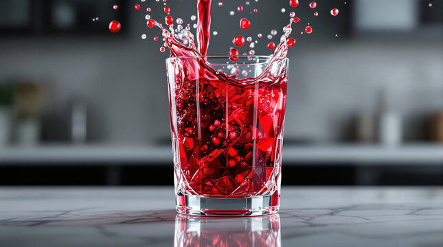 fresh fruit in a glass with a splash of water