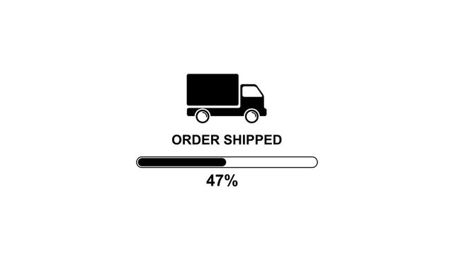 Order Shipped Progress Bar Animation Delivery Truck Loading Indicator delivery truck progress bar animation